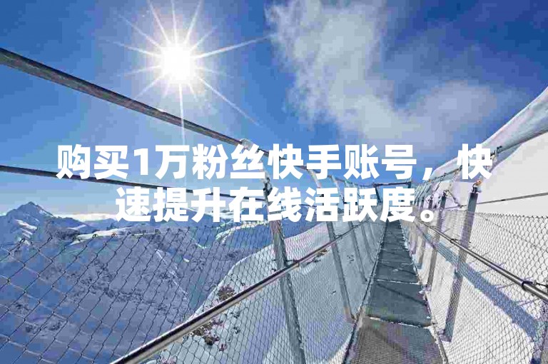 购买1万粉丝快手账号，快速提升在线活跃度。