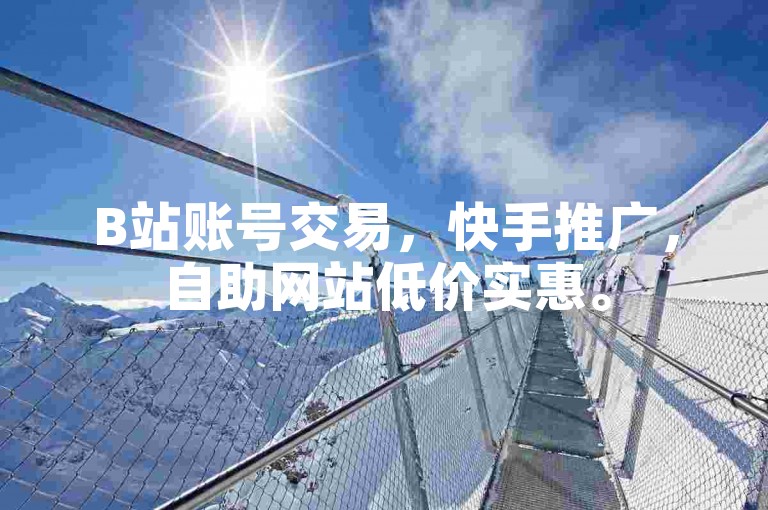 B站账号交易，快手推广，自助网站低价实惠。