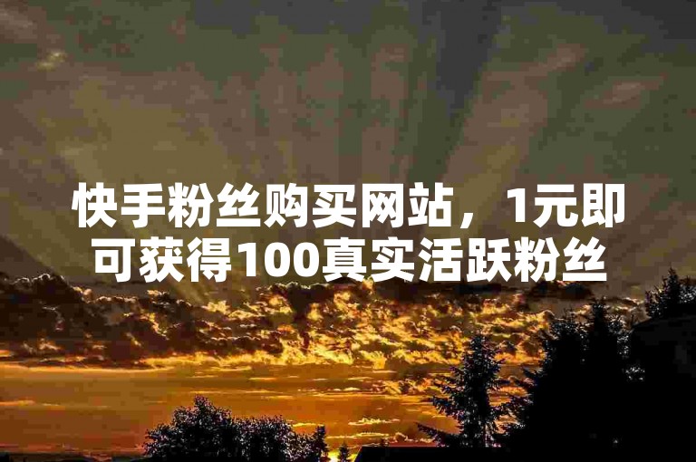 快手粉丝购买网站，1元即可获得100真实活跃粉丝。