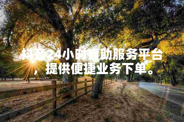 抖音24小时自助服务平台，提供便捷业务下单。