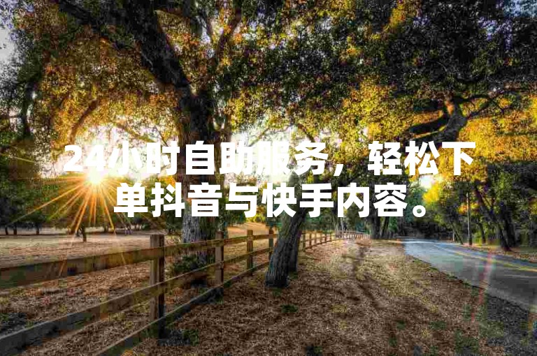 24小时自助服务，轻松下单抖音与快手内容。