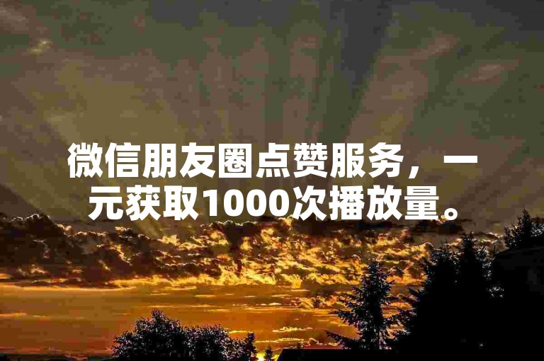 微信朋友圈点赞服务，一元获取1000次播放量。