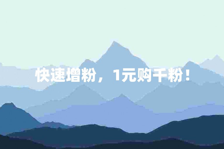 快速增粉，1元购千粉！