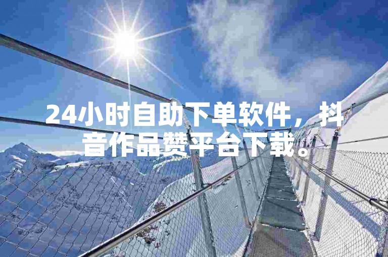 24小时自助下单软件，抖音作品赞平台下载。