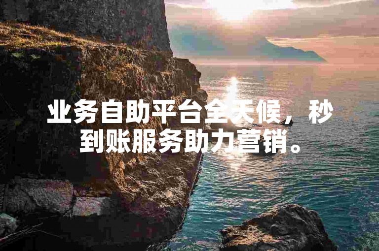 业务自助平台全天候，秒到账服务助力营销。