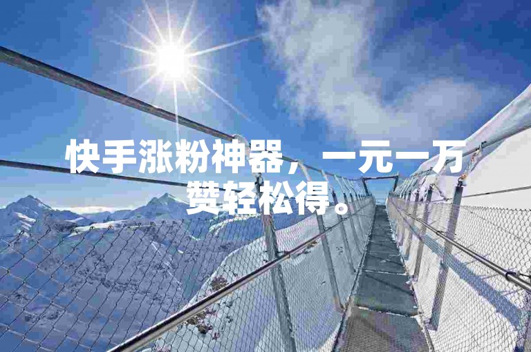 快手涨粉神器，一元一万赞轻松得。