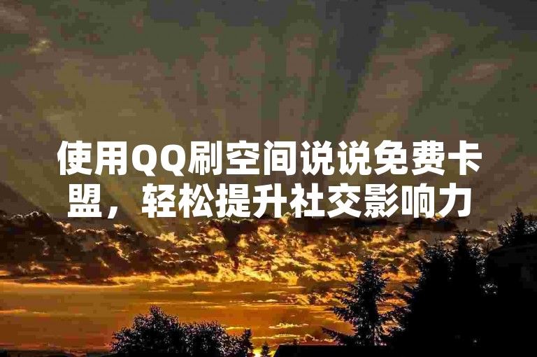 使用QQ刷空间说说免费卡盟，轻松提升社交影响力。