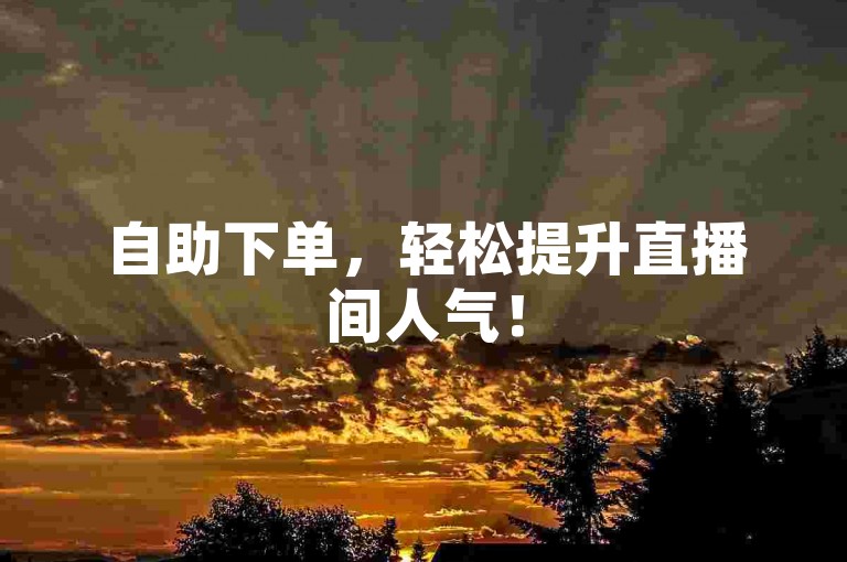 自助下单，轻松提升直播间人气！