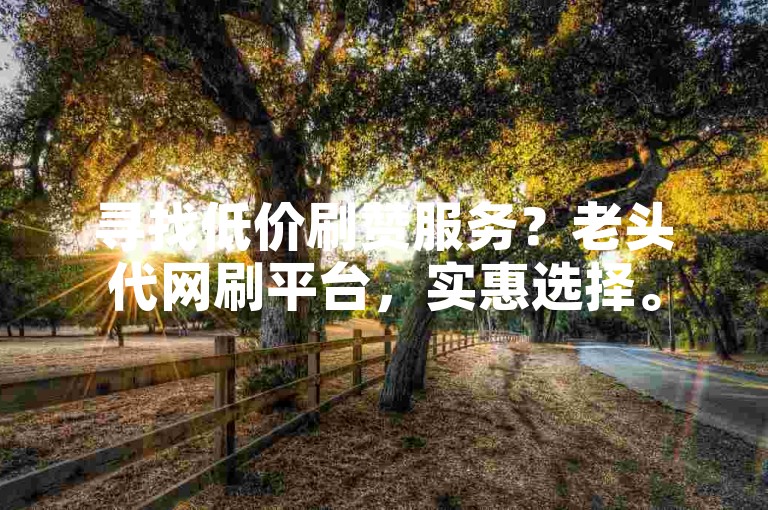 寻找低价刷赞服务？老头代网刷平台，实惠选择。