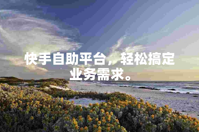 快手自助平台，轻松搞定业务需求。