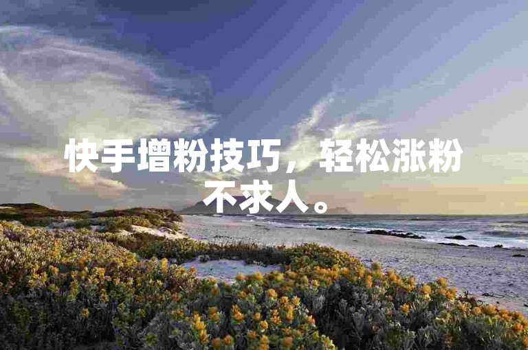 快手增粉技巧，轻松涨粉不求人。