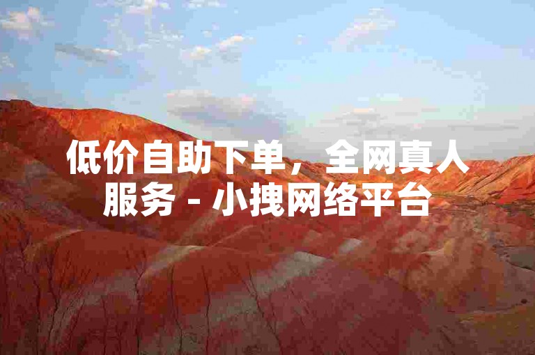 低价自助下单，全网真人服务 - 小拽网络平台