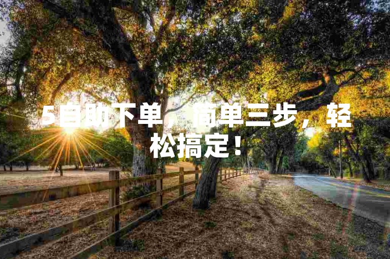 5自助下单，简单三步，轻松搞定！