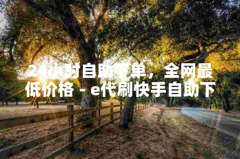 24小时自助下单，全网最低价格 - e代刷快手自助下单平台。