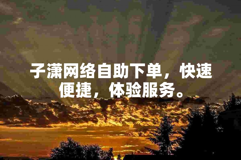 子潇网络自助下单，快速便捷，体验服务。