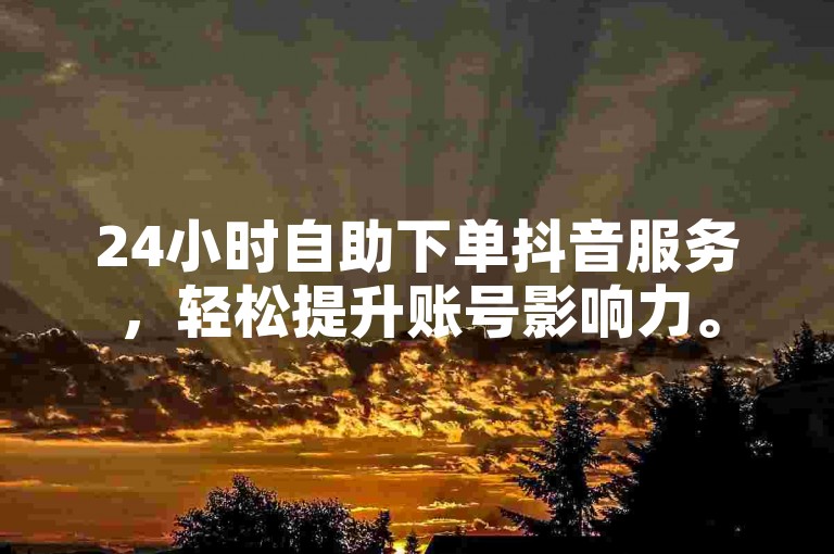 24小时自助下单抖音服务，轻松提升账号影响力。