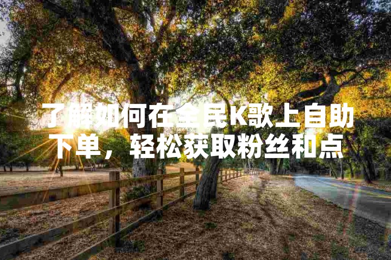 了解如何在全民K歌上自助下单，轻松获取粉丝和点赞。
