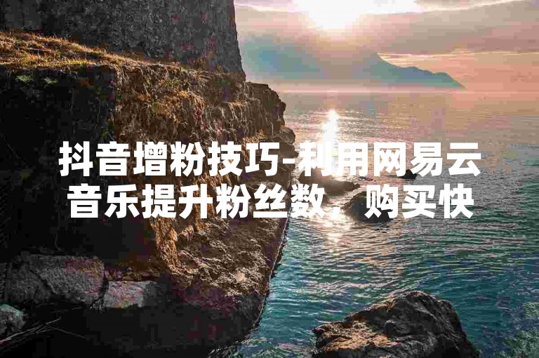 抖音增粉技巧-利用网易云音乐提升粉丝数，购买快手作品点赞。