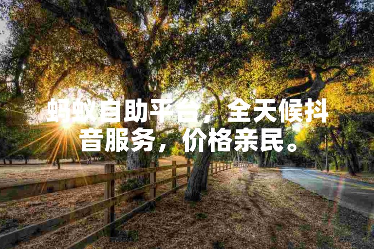 蚂蚁自助平台，全天候抖音服务，价格亲民。