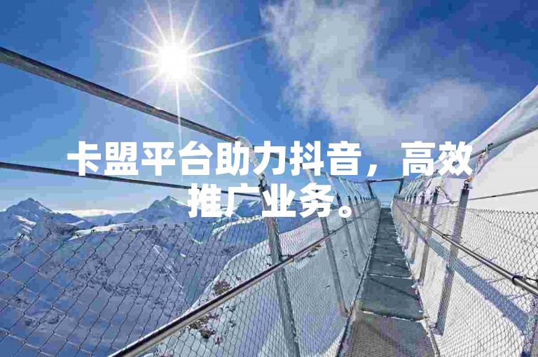 卡盟平台助力抖音，高效推广业务。