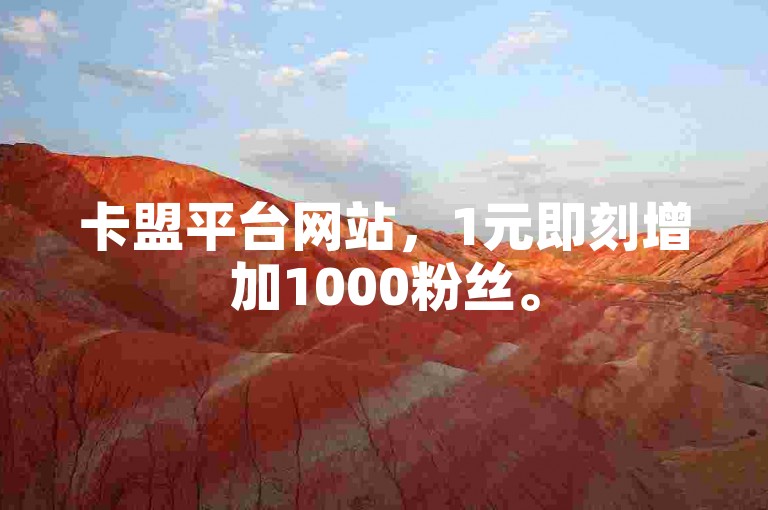 卡盟平台网站，1元即刻增加1000粉丝。