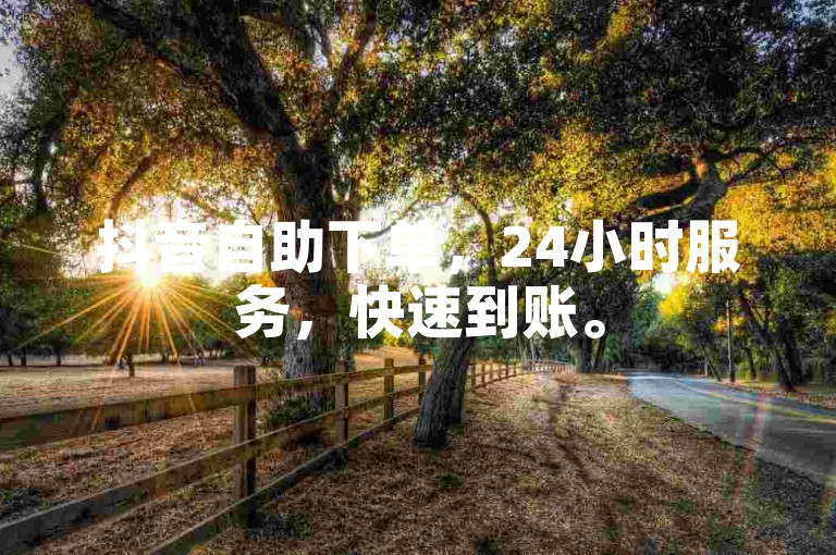 抖音自助下单，24小时服务，快速到账。