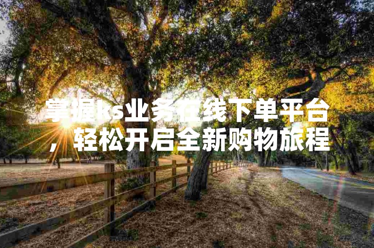 掌握ks业务在线下单平台，轻松开启全新购物旅程。