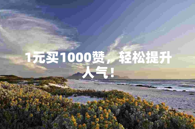 1元买1000赞，轻松提升人气！