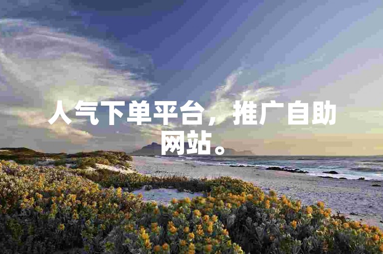 人气下单平台，推广自助网站。