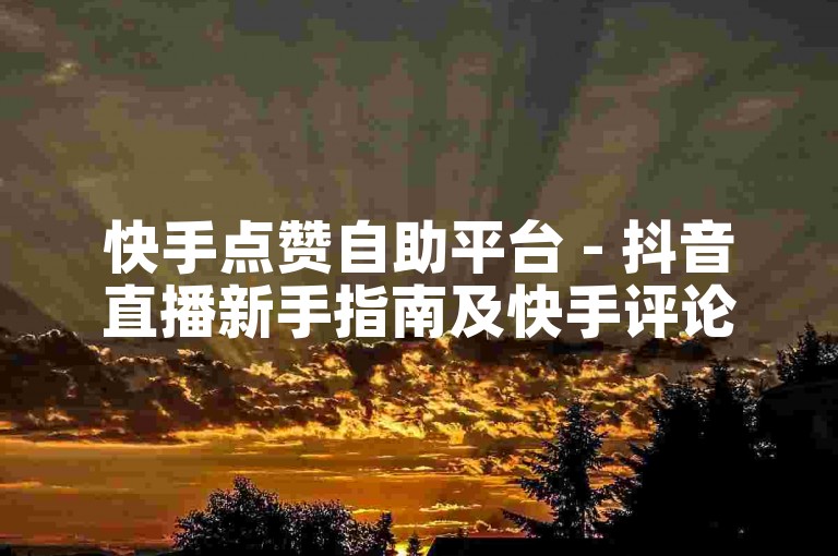 快手点赞自助平台 - 抖音直播新手指南及快手评论定制服务