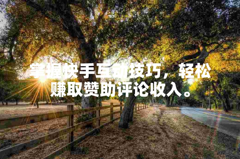 掌握快手互动技巧，轻松赚取赞助评论收入。