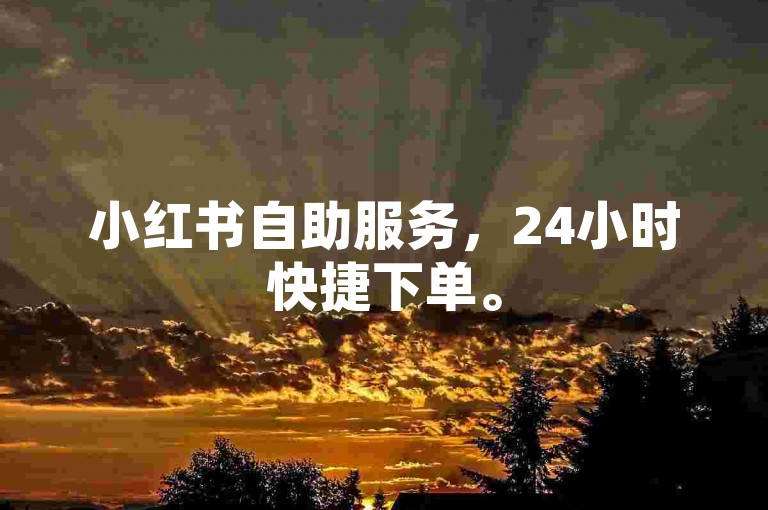 小红书自助服务，24小时快捷下单。