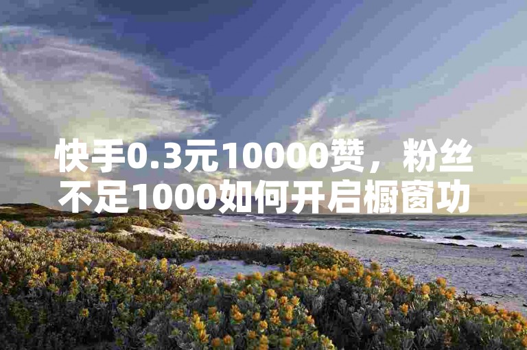 快手0.3元10000赞，粉丝不足1000如何开启橱窗功能？