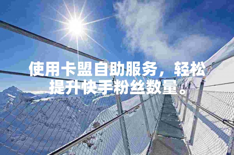 使用卡盟自助服务，轻松提升快手粉丝数量。