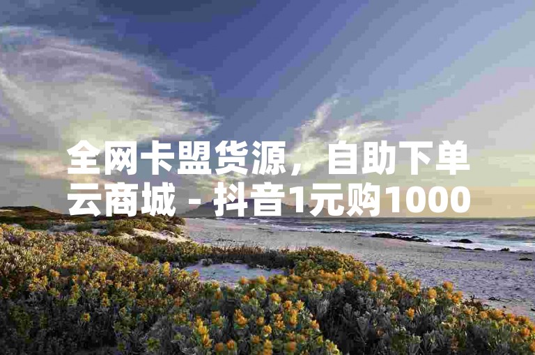 全网卡盟货源，自助下单云商城 - 抖音1元购1000体验！