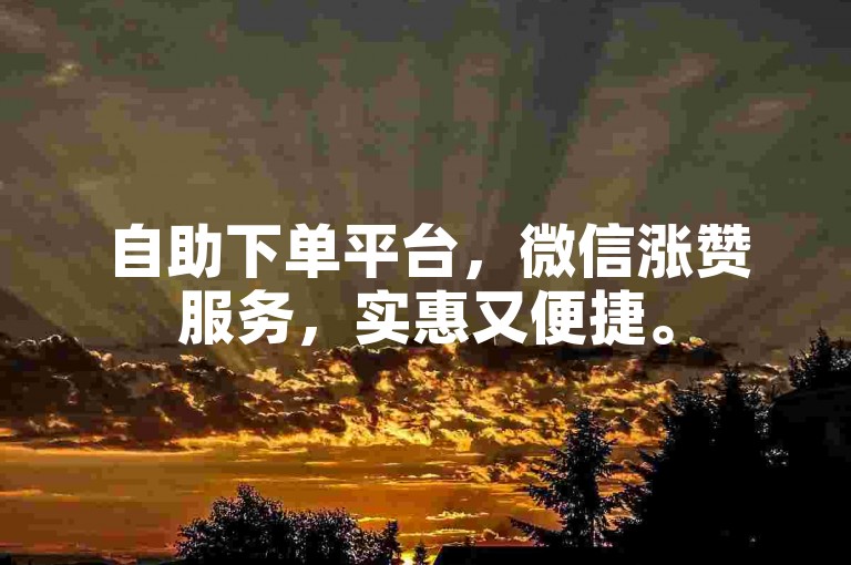 自助下单平台，微信涨赞服务，实惠又便捷。