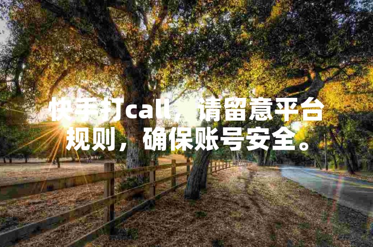 快手打call，请留意平台规则，确保账号安全。