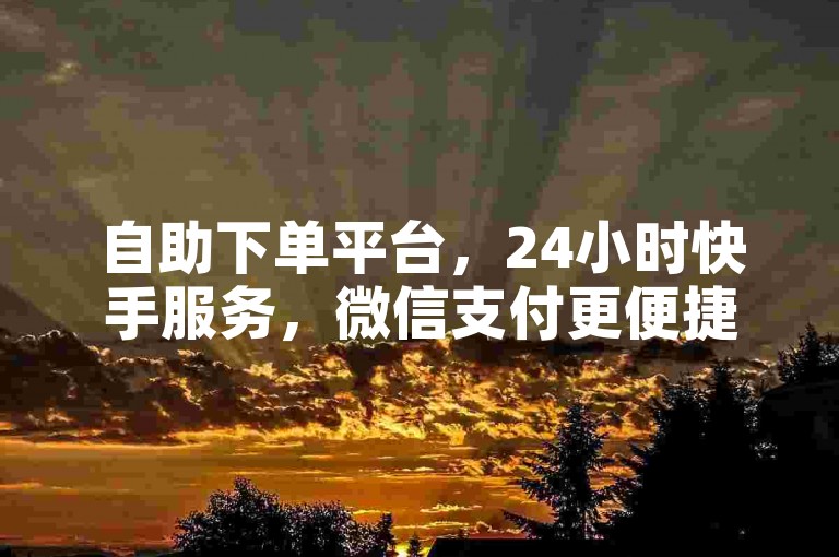 自助下单平台，24小时快手服务，微信支付更便捷。