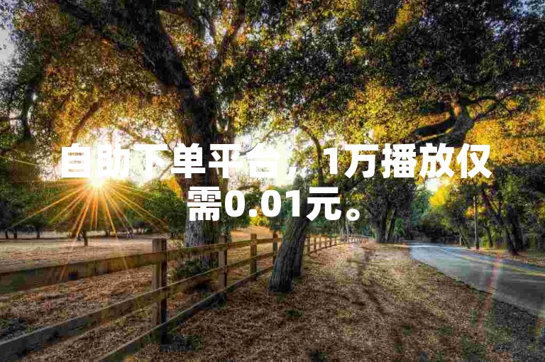 自助下单平台，1万播放仅需0.01元。