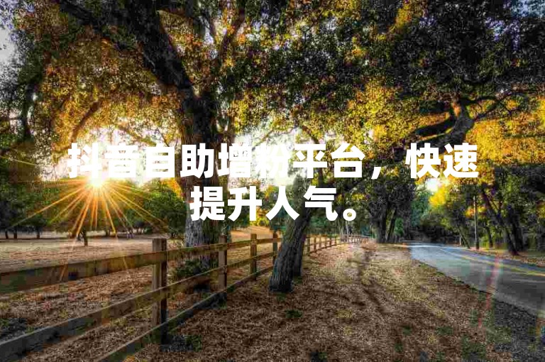 抖音自助增粉平台，快速提升人气。
