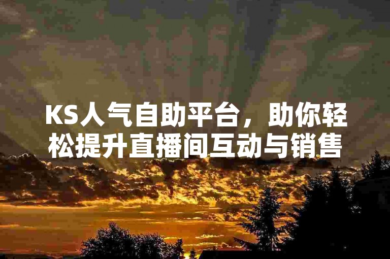 KS人气自助平台，助你轻松提升直播间互动与销售。