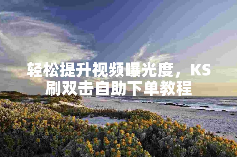 轻松提升视频曝光度，KS刷双击自助下单教程