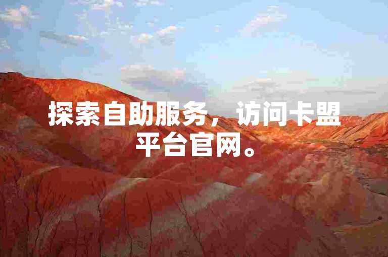 探索自助服务，访问卡盟平台官网。