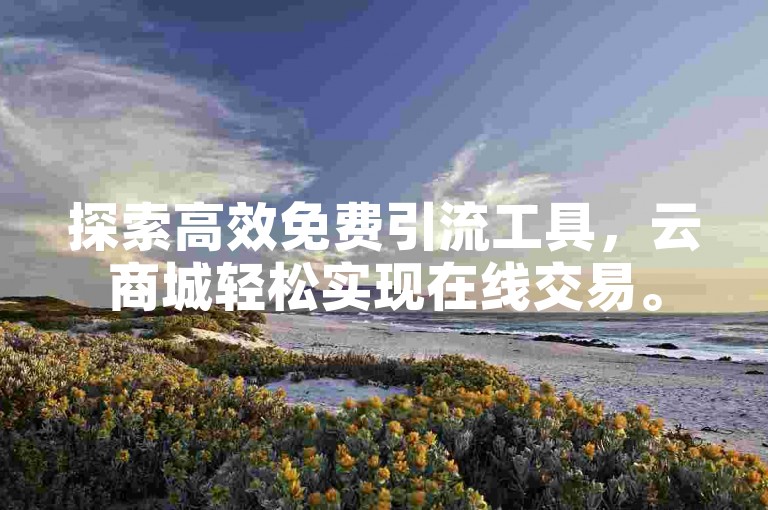 探索高效免费引流工具，云商城轻松实现在线交易。