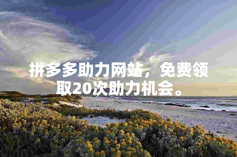 拼多多助力网站，免费领取20次助力机会。