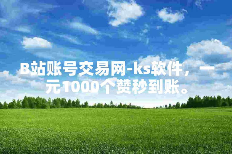 B站账号交易网-ks软件，一元1000个赞秒到账。