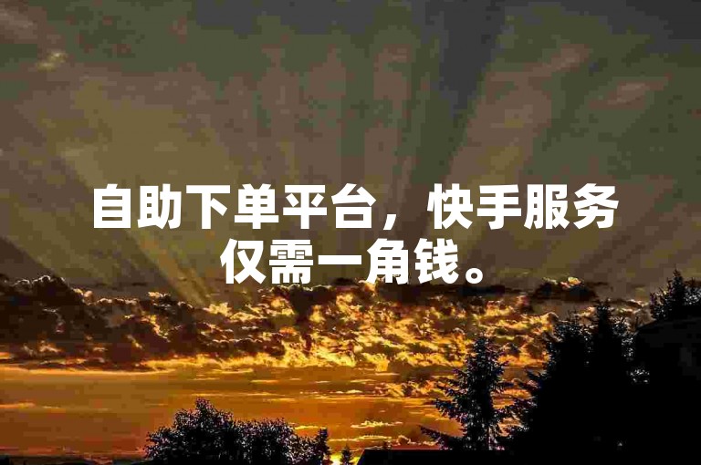 自助下单平台，快手服务仅需一角钱。