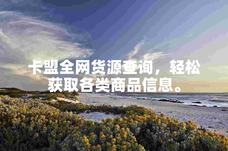 卡盟全网货源查询，轻松获取各类商品信息。