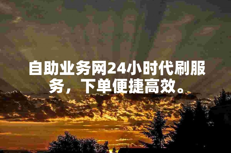 自助业务网24小时代刷服务，下单便捷高效。