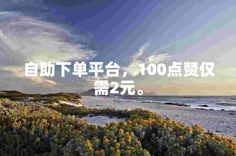自助下单平台，100点赞仅需2元。